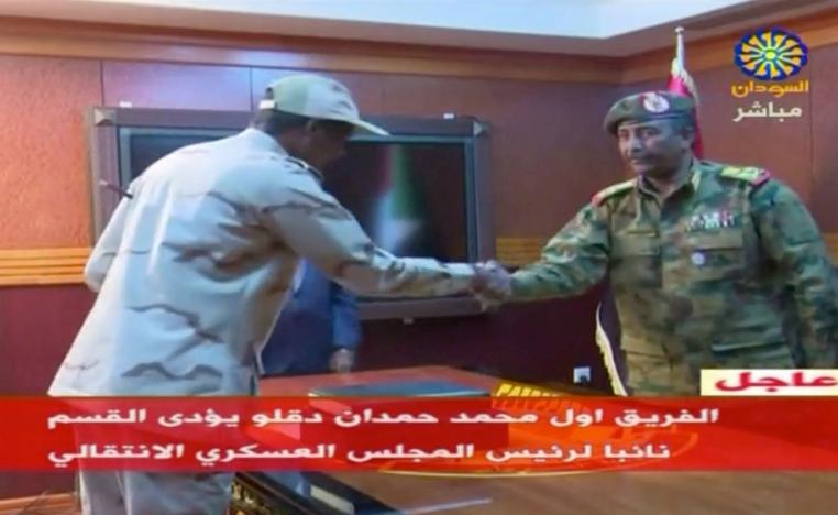 Sudan's General Abdelfattah Mohamed Hamdan Dagalo, head of the Rapid Support Forces, is sworn in as deputy head of Sudan's Transitional Military Council