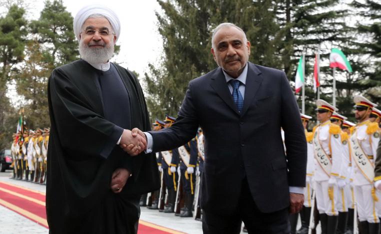 A handout picture provided by the Iranian presidency on April 6, 2019 shows Iranian President Hassan Rouhani (L) welcoming the Iraqi Prime Minister Adel Abdel Mahdi (R) in the Iranian capital Tehran.