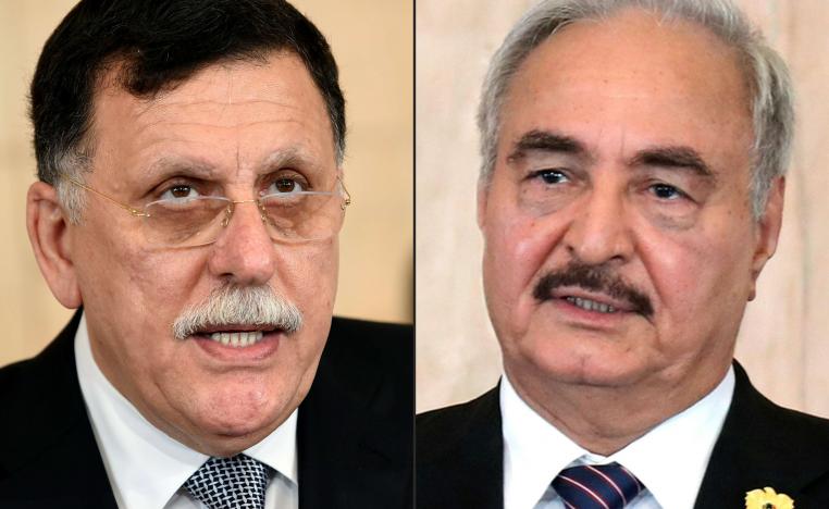 Libya's UN-backed Prime Minister Fayez al-Sarraj and General Khalifa Haftar