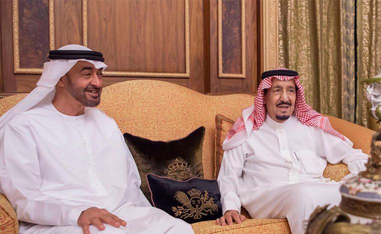 King Salman meets with Crown Prince of Abu Dhabi at al Yamamah palace
