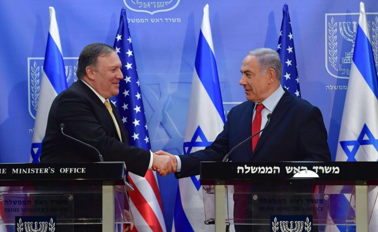 لقاء وزير الخارجية الاميركي مايك بومبيو برئيس الوزراء الاسرائيلي بنيامين نتنياهو