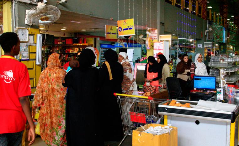 Sudanese women shop at Abul Fadel shopping centre in Khartoum