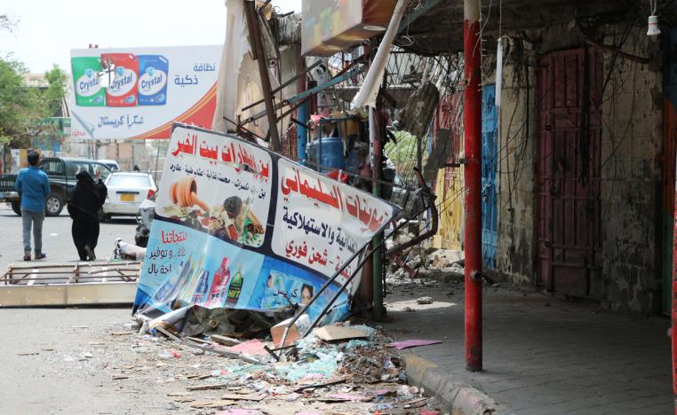 Shops damaged during clashes between separatists and government forces are pictured in AdenShops damaged during clashes between separatists and government forces are pictured in Aden