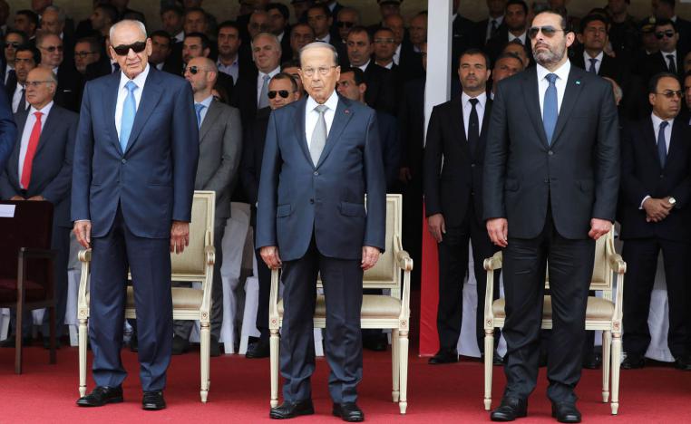 الرؤساء ميشال عون ونبيه بري وسعد الحريري