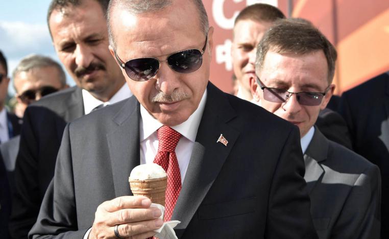 الرئيس التركي رجب طيب أردوغان يحضر معرضا عسكريا روسيا
