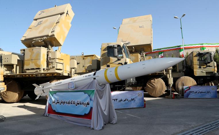 The domestically built mobile missile defence system Bavar-373 is displayed on the National Defence Industry Day in Tehran