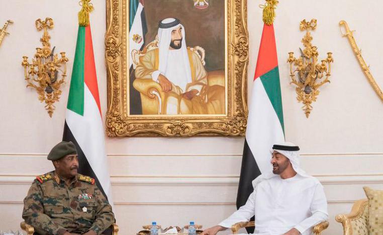 الشيخ محمد بن زايد آل نهيان ولي عهد أبوظبي ورئيس المجلس العسكري السودان عبدالفتاح البرهان