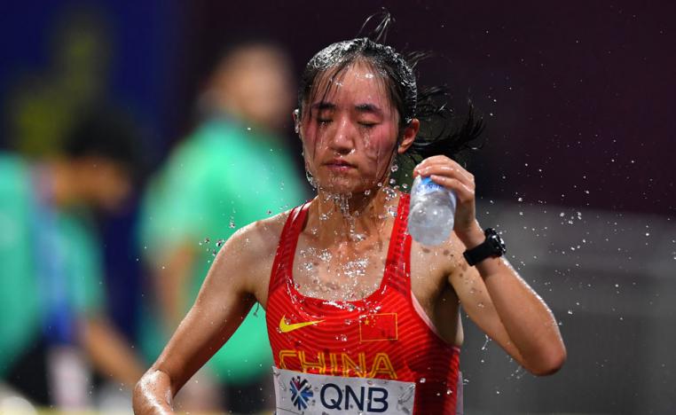 China's Yugui Ma competes in the marathon