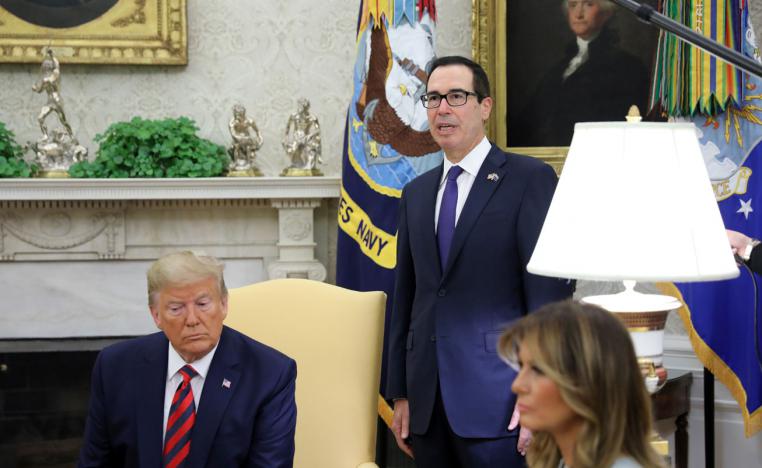 U.S. Treasury Secretary Steven Mnuchin announces sanctions on the Central Bank of Iran