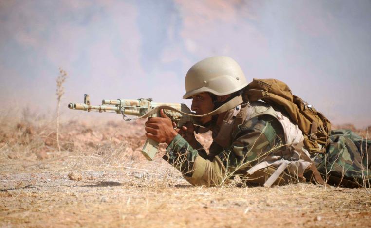 With the help of an Arabic translator, an adviser instructed troops on how to detect and defuse mines, while another trained them on treating war injuries