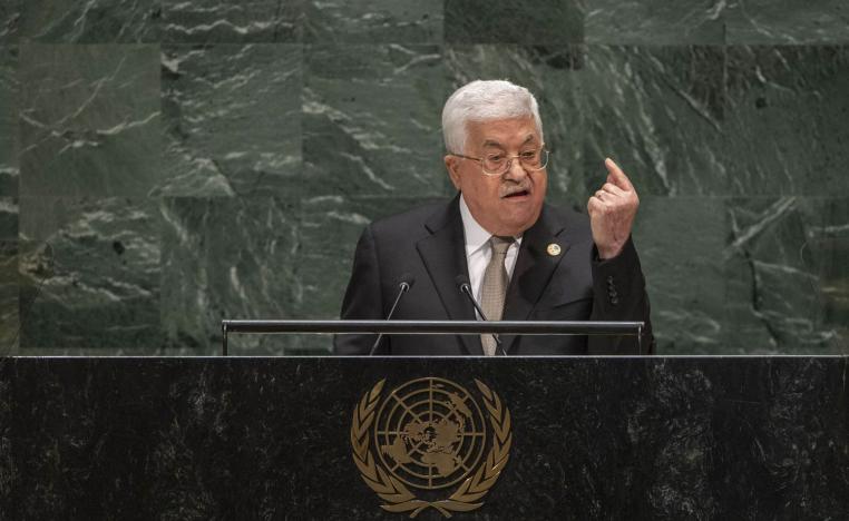 الرئيس الفلسطيني محمود عباس يلقي خطابا في الجمعية العامة للأمم المتحدة