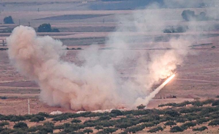 Missile fired by Turkish forces towards the Syrian town of Ras al-Ain