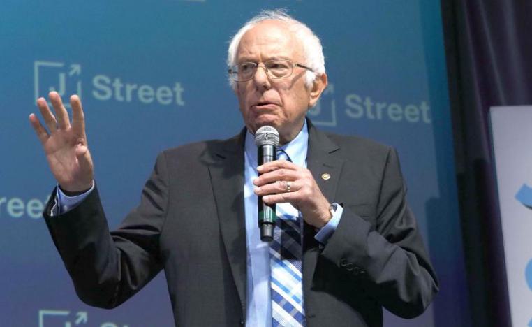 US Democratic presidential candidate Bernie Sanders addresses the J Street National Conference in Washington