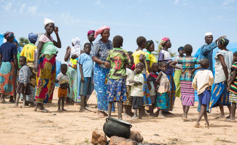 Refugees in the Pissila camp, north of the capital Ouagadougou, Burkina Faso