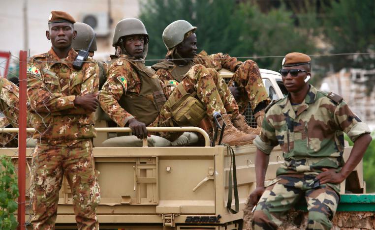 Malian soldiers pictured in Bamako, Mali