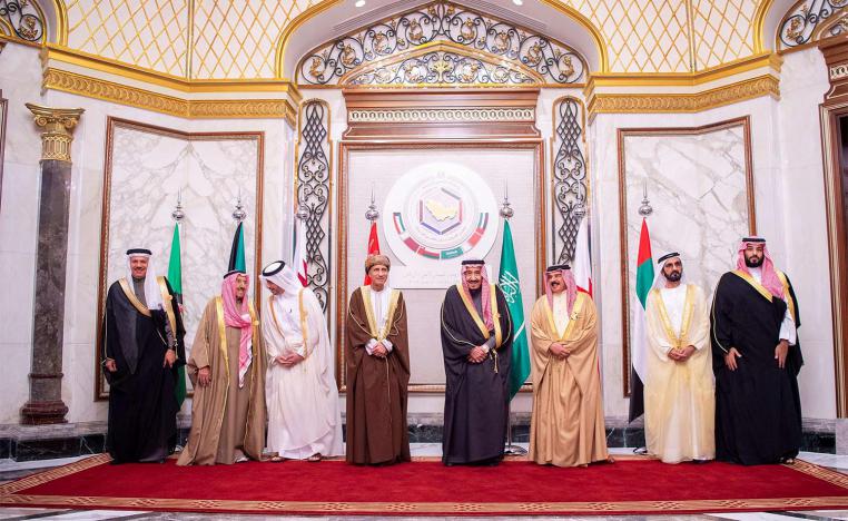 Saudi Arabia's King Salman bin Abdulaziz Al Saud with GCC leaders pose for a photo during the GCC summit in Riyadh