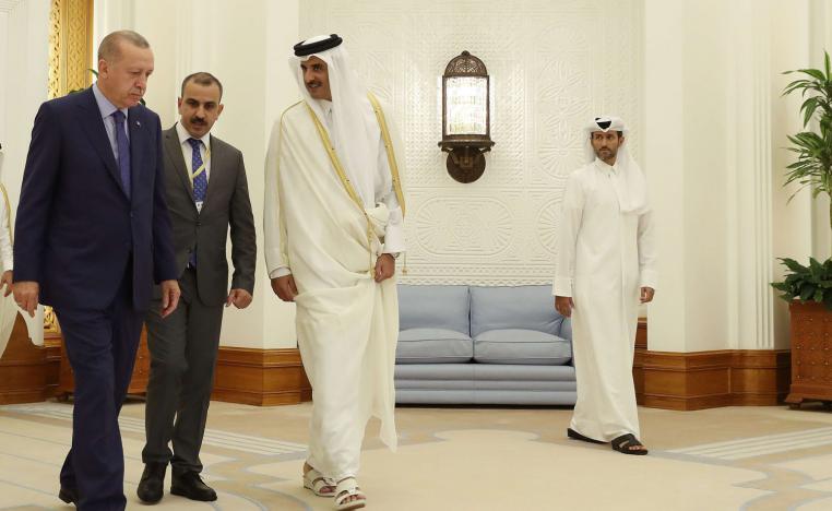 أمير قطر الشيخ تميم بن حمد يستقبل الرئيس التركي رجب طيب أردوغان في الدوحة