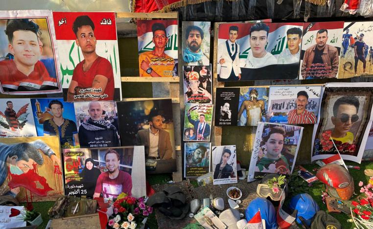 صور لشهداء عراقيين سقطوا برصاص قوات الأمن والحشد الشعبي في وسط بغداد