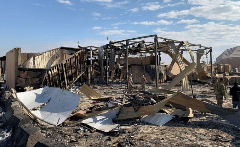 تحطم قاعدة عين الأسد الاميركية بالعراق جراء القصف الإيراني