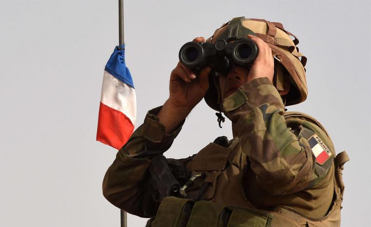 A French soldier during an anti-terrorist operation in the Sahel