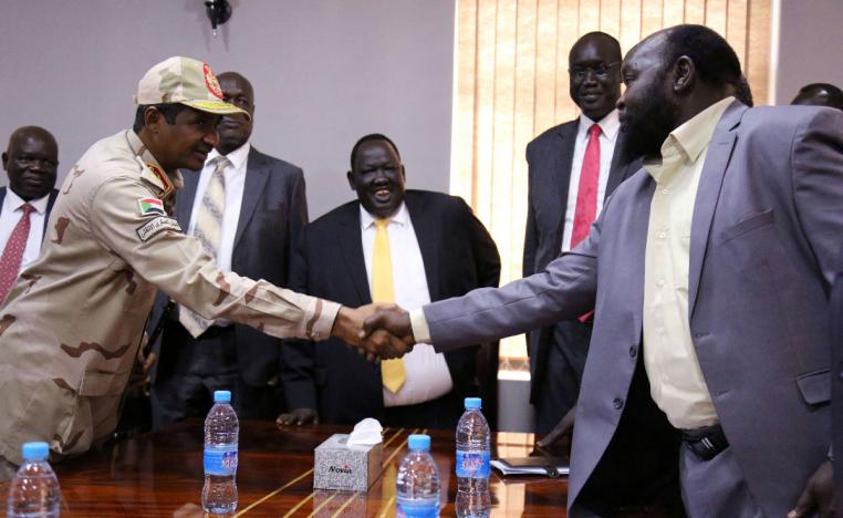 Deputy Head of the Transitional Military Council Mohamed Hamdan Dagalo meets SPLM-N leader Abdelaziz al-Hilu