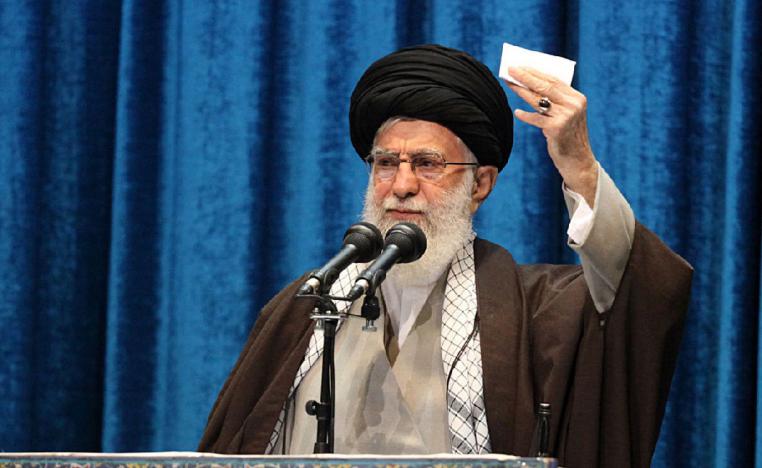 The Supreme Leader of the Iran, Sayyid Ali Hosseini Khamenei, delivers a sermon during Friday prayers