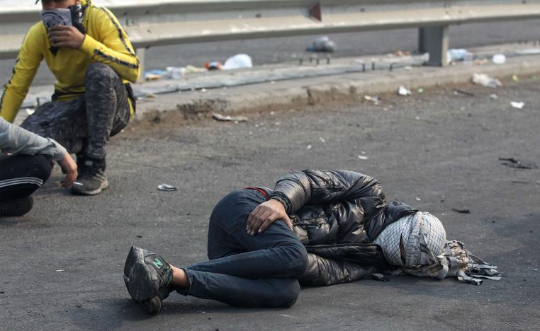 اصابة عدد من المحتجين العراقيين