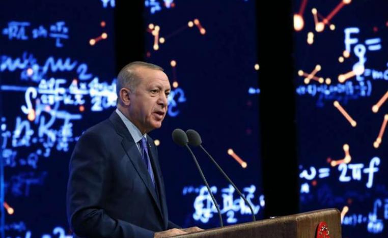 Turkish President Recep Tayyip Erdogan speaks during a ceremony in Ankara