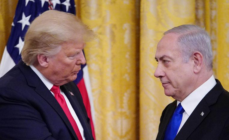 الرئيس الأميركي دونالد ترامب مع رئيس الوزراء الاسرائيلي بنيامين نتنياهو