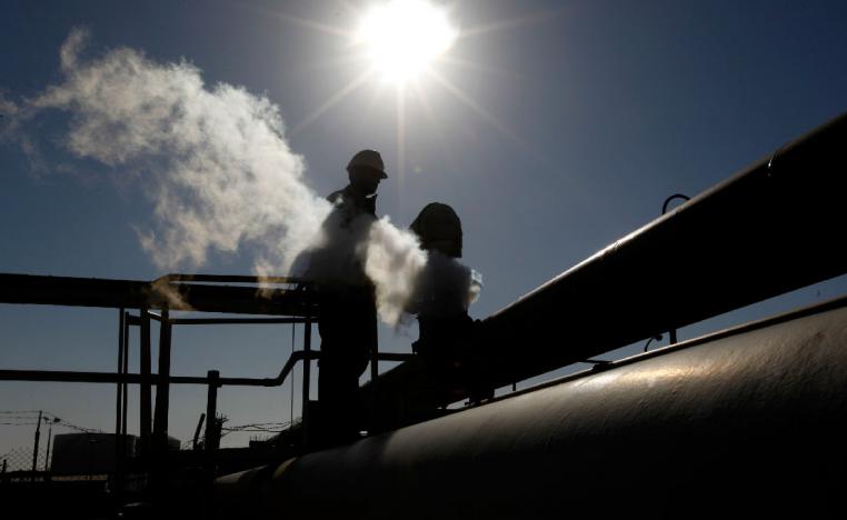 Oil worker at a refinery inside the Brega oil complex in eastern Libya