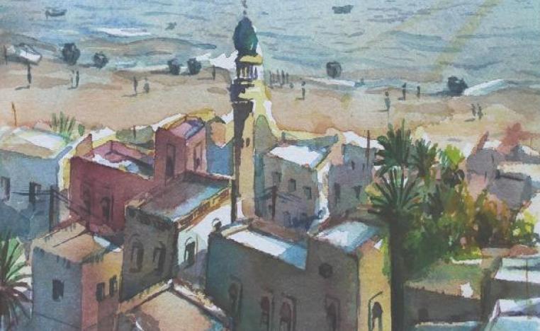 لوحة غلاف رواية 'سماء من سماوات' للكاتبة العُمانية عائشة حارب البحرية 