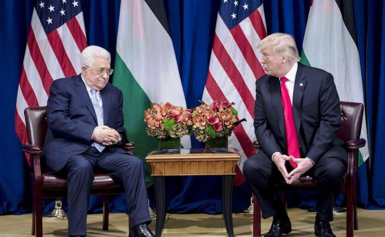 الرئيس الفلسطيني محمود عباس ابو مازن والرئيس الاميركي دونالد ترامب