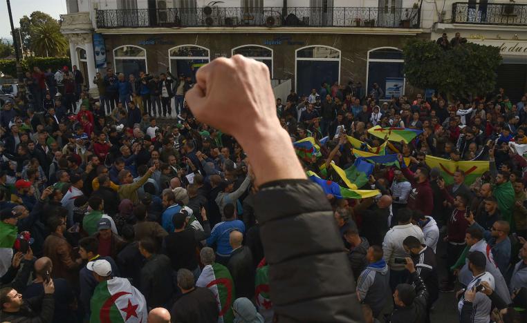 Algerian protesters in Algiers