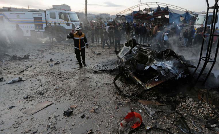 The suicide attacks were carried out by jihadist group Hayat Tahrir al-Sham 