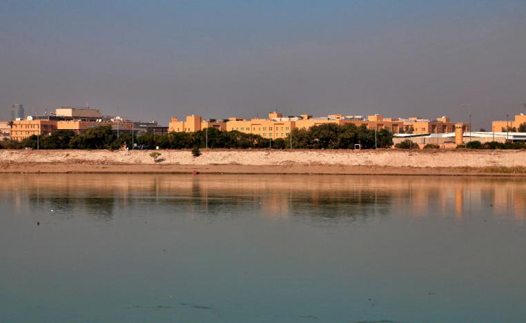 The US Embassy is seen across the Tigris River in Baghdad