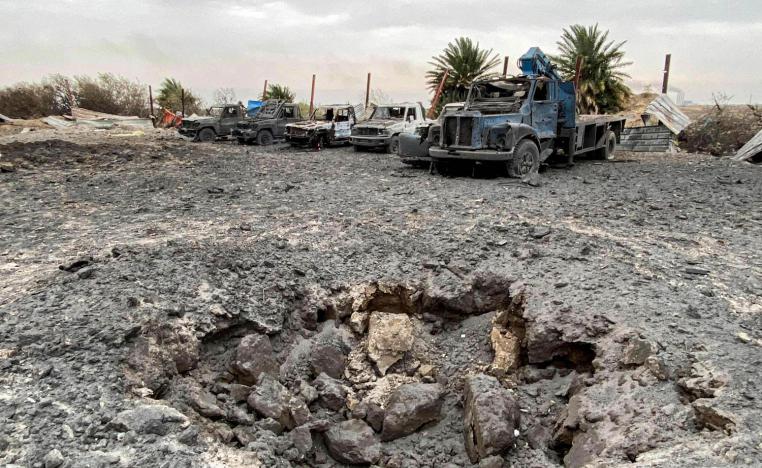 آثار القصف الأميركي على قوات الحشد الشعبي جنوب بغداد