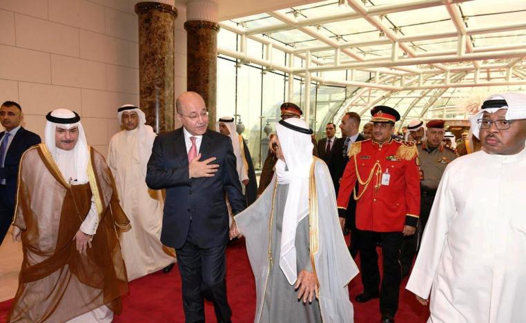 الشيخ صباح الأحمد الجابر الصباح أمير الكويت والرئيس العراقي برهم صالح