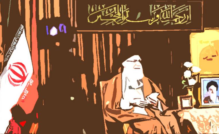 مكتب المرشد نشر لافتة تصوّر إيران كسفينة في البحار العاصفة