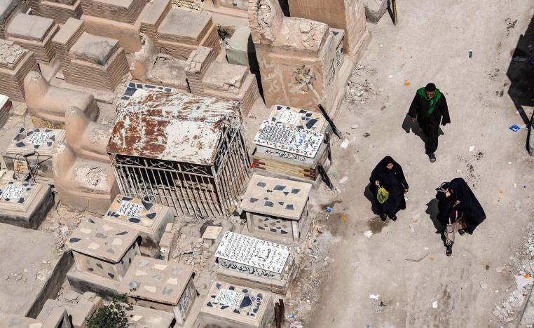 the Wadi al-Salam cemetery, one of the world's biggest cemeteries, in Najaf 