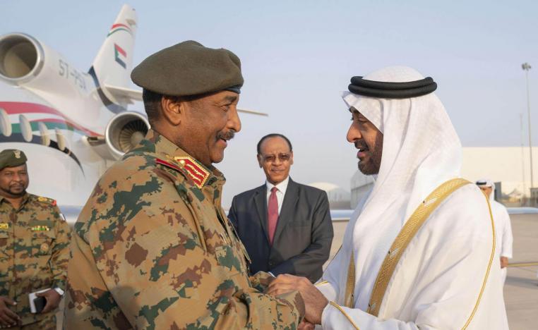 ولي عهد ابوظبي الشيخ محمد بن زايد ال نهيان ورئيس مجلس السيادة الانتقالي السوداني عبدالفتاح البرهان 