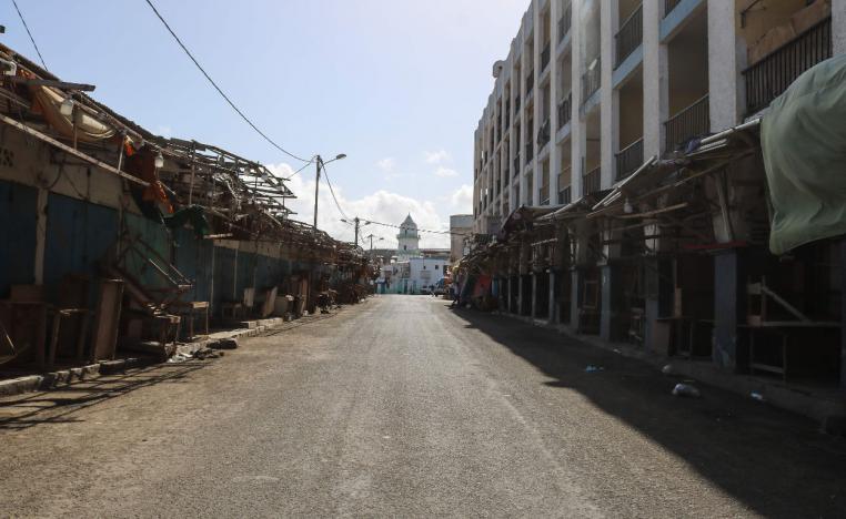 Shops are closed at a clothes market in Djibouti