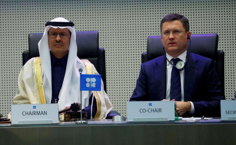 وزيرا الطاقة الروسي الكسندر نوفاك والسعودي الأمير عبدالعزيز بن سلمان