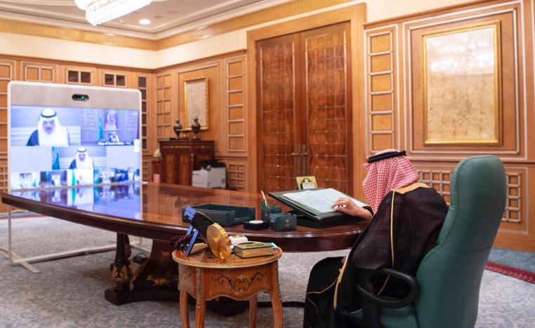 العاهل السعودي الملك سلمان يترأس جلسة لمجلس الوزراء عن بعد ضمن اجراءات التوقي من كورونا