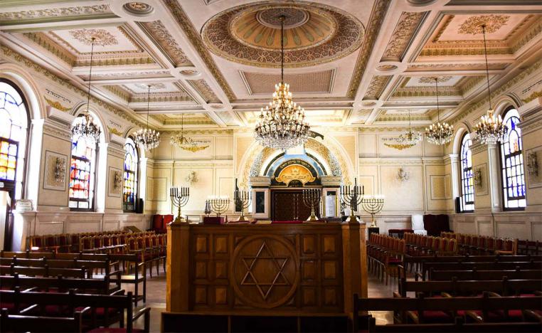 The sanctuary at Temple Beth-El in Casablanca,