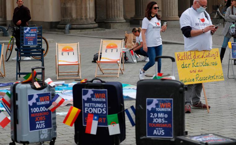 وقفة احتجاجية للمتضررين من توقف القطاع السياحي في برلين