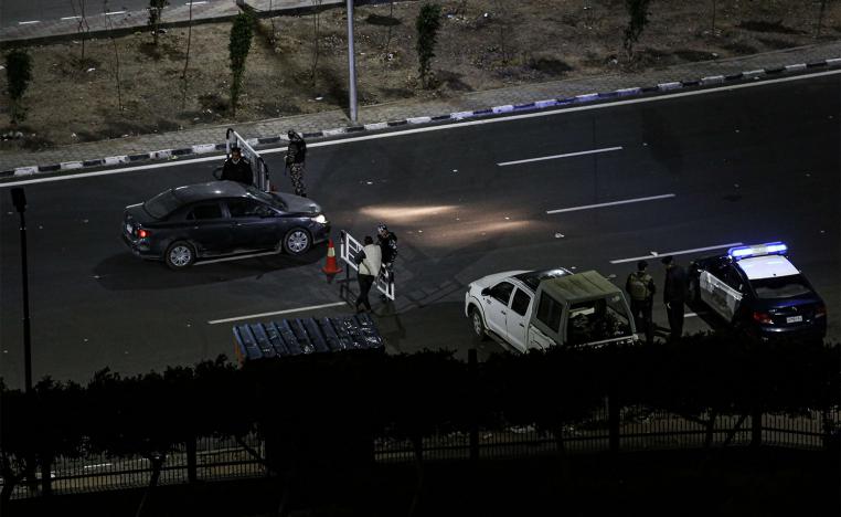 Police checkpoint in Cairo