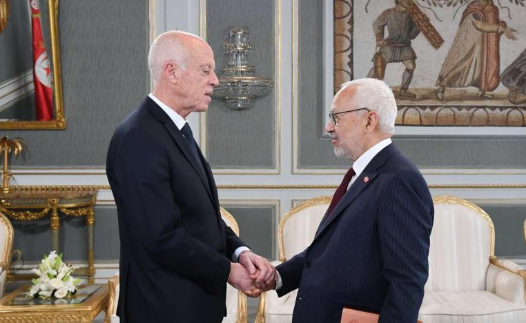 الرئيس التونسي قيس سعيد ورئيس البرلمان راشد الغنوشي