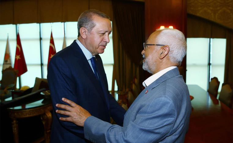 الرئيس التركي رجب طيب أردوغان يستقبل راشد الغنوشي
