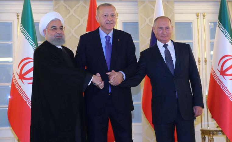 رؤساء روسيا وتركيا وإيران في لقاء سابق
