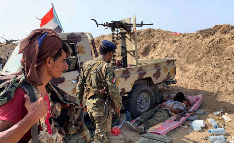 Fighters loyal to Yemen's Southern Transitional Council in Zinjibar